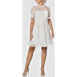 Shoshanna White Fit and Flare Sora Dress Size 2 NEW MSRP $550.00